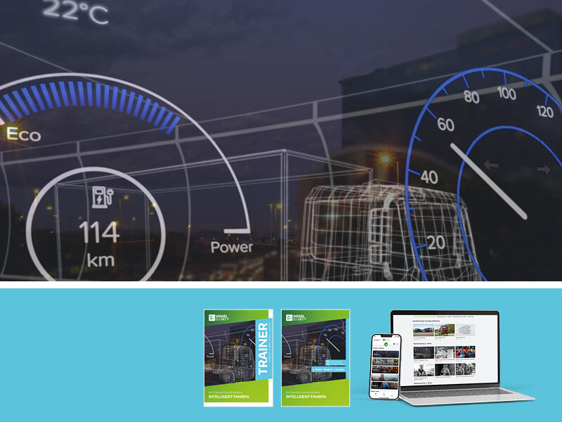 Intelligent Fahren 4. Welle Modul 1 Titelabbildungen Abbildungen des Titelbildes "Intelligent Fahren" und darunter Bücher und App des Moduls