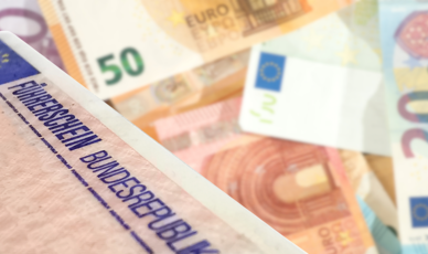 Führerschein und Geldscheine