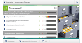 VogelCheck Grundqualifikation Lernen nach Themen Lernen nach Themen in der Berufskraftfahrer App VogelCheck Grundqualifikation