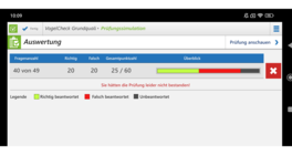 VogelCheck Prüfungssimulation Prüfungssimulation in der Berufskraftfahrer App VogelCheck