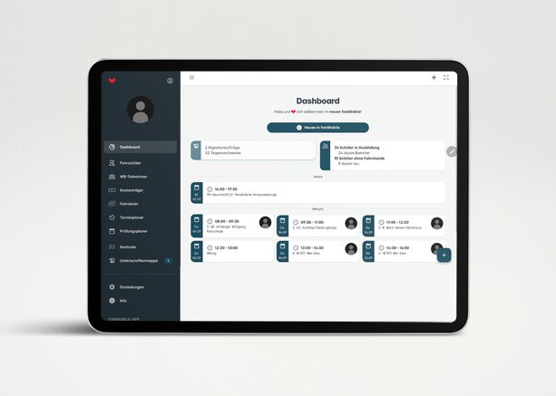 FSM Mobile Dashboard Das FSM Mobile Dashboard in einem Tablet