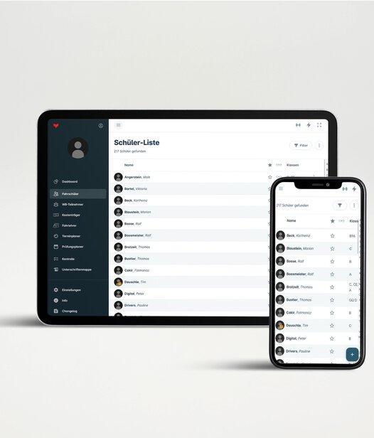 Fahrschul-Manager mobil für Tablet und Smartphone