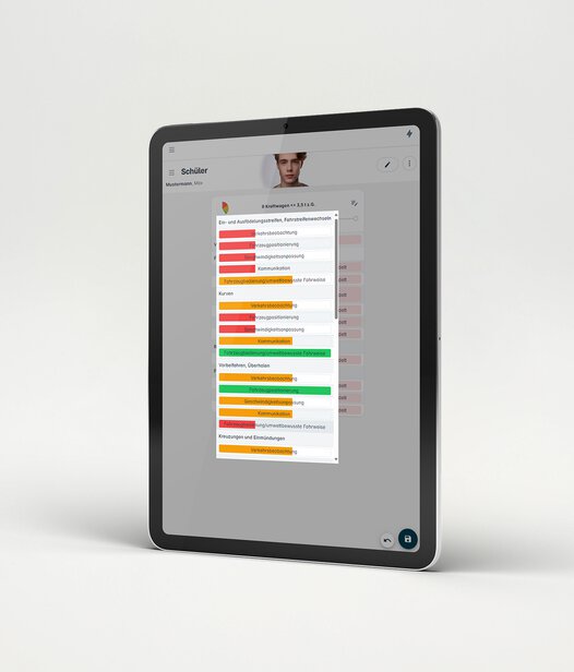 fsmMobile elektronische Diagrammkarte in Tablet