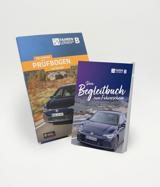 Führerschein Lehrmittelset für Klasse B bestehend aus dem Fahren Lernen Max Begleitbuch für Klasse B und dem Prüfbogen für Klasse B